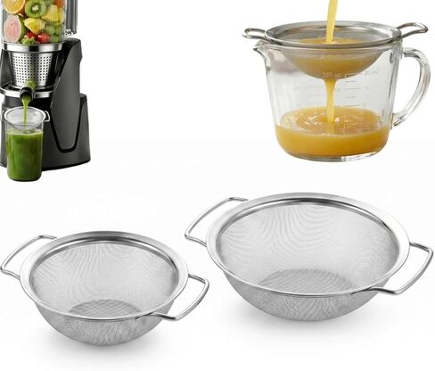 18/8 Stainless Steel Pulp Strainer For Juicing, Compatible With Nama J2, Ypone, Canoly, Nama Cold Press Juicer And Citrus Juicers, Dual Handles Fine Mesh Strainer After Juicing (5 Inch) in Saudi Arabia