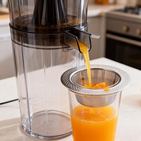 Pulp Strainer for Nama J2, Stainless Steel Pulp Strainer Replacement Parts with Handle Compatible with Nama J2 Cold Press Juicer, Easy to Clean in Kuwait