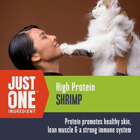 Whole Life Cat Just One Shrimp Freeze Dried Cat Treats - Human Grade High Protein Food, Healthy Training Snacks, Freeze Dried Shrimp Food Toppers, USA Made Natural Treats - .7 oz (Pack of 1) in Saudi Arabia