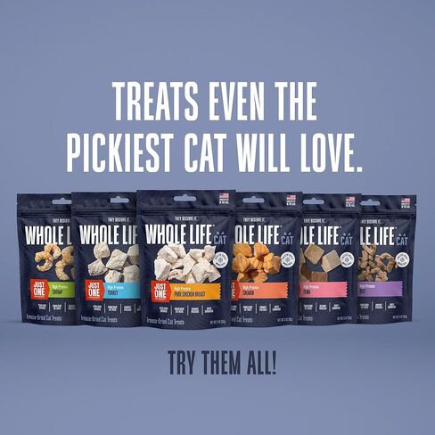 Whole Life Cat Just One Shrimp Freeze Dried Cat Treats - Human Grade High Protein Food, Healthy Training Snacks, Freeze Dried Shrimp Food Toppers, USA Made Natural Treats - .7 oz (Pack of 1) in Saudi Arabia