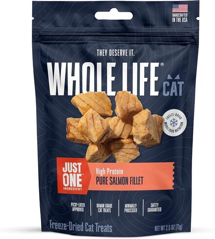 Whole Life Cat Just One Shrimp Freeze Dried Cat Treats - Human Grade High Protein Food, Healthy Training Snacks, Freeze Dried Shrimp Food Toppers, USA Made Natural Treats - .7 oz (Pack of 1) in Saudi Arabia