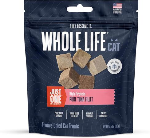 Whole Life Cat Just One Shrimp Freeze Dried Cat Treats - Human Grade High Protein Food, Healthy Training Snacks, Freeze Dried Shrimp Food Toppers, USA Made Natural Treats - .7 oz (Pack of 1) in Saudi Arabia