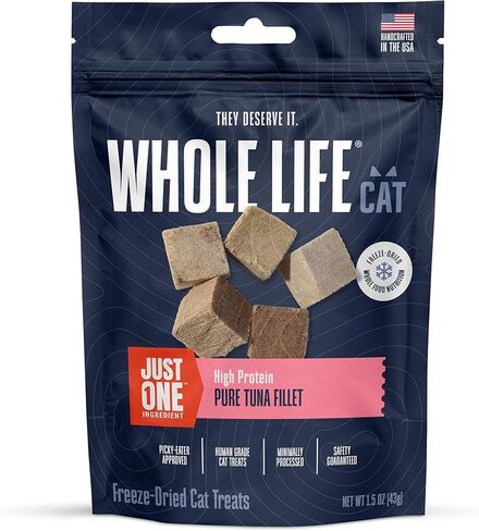 Whole Life Cat Just One Shrimp Freeze Dried Cat Treats - Human Grade High Protein Food, Healthy Training Snacks, Freeze Dried Shrimp Food Toppers, USA Made Natural Treats - .7 oz (Pack of 1) in Saudi Arabia