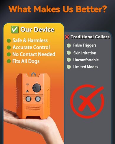 Ultrasonic Dog Bark Control Device – 3 Adjustable Modes, 50FT Precision Range, USB Rechargeable & IPX4 Waterproof Bark Stopper for Indoor and Outdoor Use in Kuwait