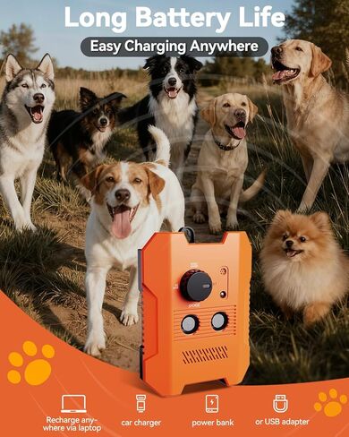 Ultrasonic Dog Bark Control Device – 3 Adjustable Modes, 50FT Precision Range, USB Rechargeable & IPX4 Waterproof Bark Stopper for Indoor and Outdoor Use in Kuwait