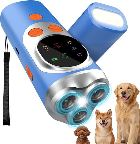 Dog Bark Deterrent Devices Ultrasonic - 50FT Range Rechargeable Anti Barking Device for Dogs, 3 Training Modes for Behavior Correction, Gentle & Safe Handheld Dog Silencer for Indoor Outdoor Use in Kuwait