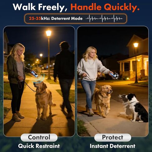 Dog Bark Deterrent Devices Ultrasonic - 50FT Range Rechargeable Anti Barking Device for Dogs, 3 Training Modes for Behavior Correction, Gentle & Safe Handheld Dog Silencer for Indoor Outdoor Use in Kuwait