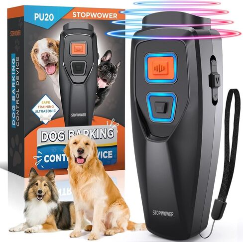 Dog Bark Deterrent Device, Ultrasonic Dog Trainer with 3 Modes, 50ft Range Anti Barking Device, Stops Unwanted Barking & Improves Dog Behavior, Dog WhistleSafe for Indoor Outdoor Use(Black) in Kuwait