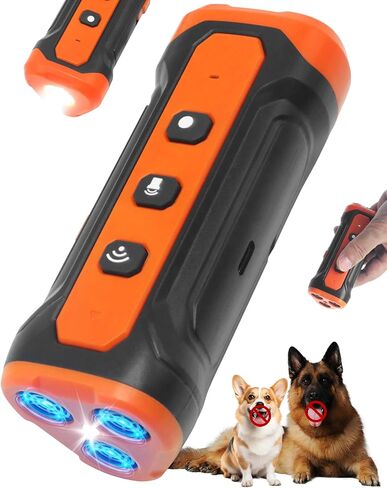 Sonic Bark Deterrents, Anti Barking Device for Dogs with 3X Sonic Emitters - 33ft Range, Rechargeable, 5 Modes, Humane & Portable Behavior Corrector for Indoor Outdoor Use. in Kuwait