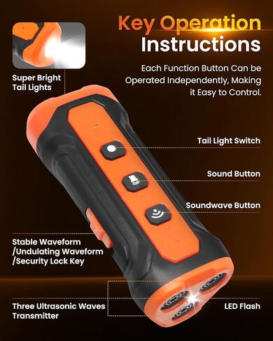 Sonic Bark Deterrents, Anti Barking Device for Dogs with 3X Sonic Emitters - 33ft Range, Rechargeable, 5 Modes, Humane & Portable Behavior Corrector for Indoor Outdoor Use. in Kuwait