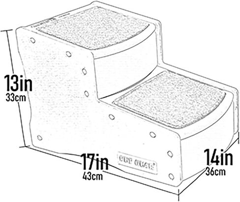 Pet Gear Easy Step II Pet Stairs, 2 Step for Cats/Dogs Up to 75-Pounds, Portable, Removable Washable Carpet Tread, No Tools Required, Latte in Kuwait