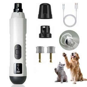 2026 Upgraded Silent Groom Pro Nail Grinder, Cordless Grooming Pro Nail Grinder for Dogs with 5-Speed & Led Light, Rechargeable USB Charging & 2 Grinding Wheels for Dogs and Cats in Saudi Arabia