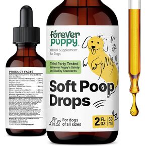 Forever Puppy Soft Poops Drops - Constipation Relief for Dogs - Stool Ease Dog Supplements - Slippery Elm & Sea Moss for Digestive Health - Fiber Vitamins and Supplements - All Breeds & Sizes - 2 oz in Saudi Arabia