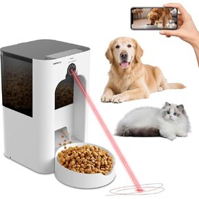 SANSCO Automatic Cat Feeder with Camera: Automatic Dog Feeder, 2K 3MP Video Recording Timed 2.4 & 5GHz WiFi App Control Pet Feeder Dispenser for Cat Dog, Rotates Up and Down, 4L in Saudi Arabia