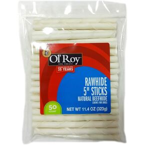 Ol' Roy 5" Rawhide Twists Natural Beefhide 50 Count Per Bag 11.4oz in Kuwait