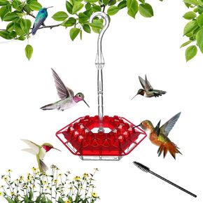 2025 Hummingbird Feeders for Outdoors - Hummingbird Feeder 30 Feeding Port Bird Easy Filling/Cleaning 11 Ounce Humming Bird Feeders with Perch for Backyard Window Decoration in Saudi Arabia
