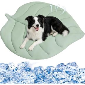 PUPTECK Dog Cooling Mat, 37"x33" Reversible Pet Self-Cooling Bed for Dogs, Thick & Soft Pet Cool Blanket Crate Kennel Pad, for Summer Indoor Outdoor, Green L in Kuwait