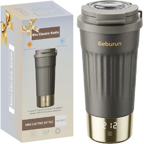 Travel Electric Kettle Portable Water Boiler, 400ml Small Tea Maker with 6 Temp Settings LCD Display, 316 Stainless Steel Vacuum Insulated Tumbler, 100V-240V, Travel Gifts for Men Women(Titanium Gray) in Saudi Arabia