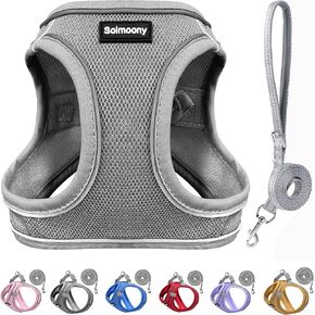 مجموعة حزام ومقود الكلاب من Solmoony Sparkly XXXS، سترة جرو خفيفة وناعمة، حزام الحيوانات الأليفة العاكس للتنفس للمشي، حزام جرو للكلاب الصغيرة والقطط (أرجواني، XXXS) in Kuwait
