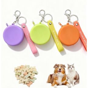 Reusable Silicone Dog Treat Pouch, 3-Pack Leakproof Training Bag with Zipper & Clip for Leash,Moisture-Proof,Easy to Clean, Portable Snack Pouches for Dogs and Cats, BPA-Free in Kuwait