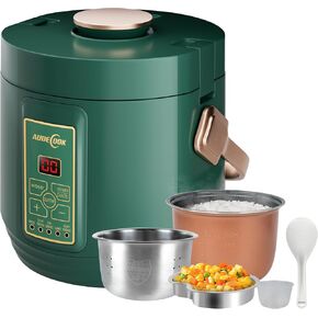Audecook Mini Rice Cooker, 1.2L Small Rice Cooker Non-Stick 2 Cups Uncooked with Stainless Steel Steamer, Travel Multicooker with Low Carb Function, 24 Timer Delay and Auto Keep Warm（Green） in Saudi Arabia