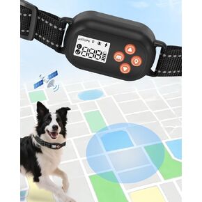 GPS Wireless Dog Fence with No Subscription, 25-999yards Adjustable Boundary, IPX7 Waterproof, Beep Vibration Shock Correction, Outdoor Use, for Dogs Over 18 Lbs in Kuwait