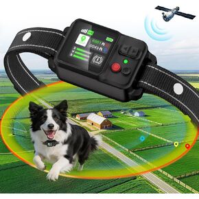 GPS Wireless Dog Fence System, Invisible Dog Fence with GPS Collar, 49-6561FT Range, IP67 Waterproof Rechargeable Collars, Electric Dog Fence for Large Medium and Small Dogs, Outdoor Use in Kuwait