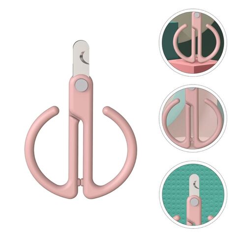 SHINEOFI Pet Nail Clippers and Scissors Stainless Steel with Safety Guard for Grooming Small to Medium Dogs and Cats, Pink Non-slip Handle Nail Trimmer for Precise Pet Claw Care in Kuwait