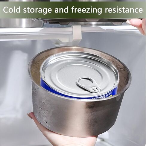 Canned Cat Food Storage Container,118 oz Cat Food Storage Container with Airtight Lid,Stainless Steel Pet Food Storage Containers,2 Cat Food Can Covers for Keeps Canned Cat Dog Food in Kuwait