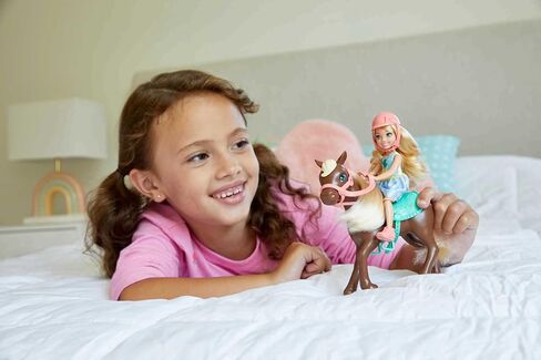 Barbie Club Chelsea Doll & Horse Set, Blonde Small Doll in Removable Skirt, Brown Pony with Blonde Mane & Accessories in Saudi Arabia