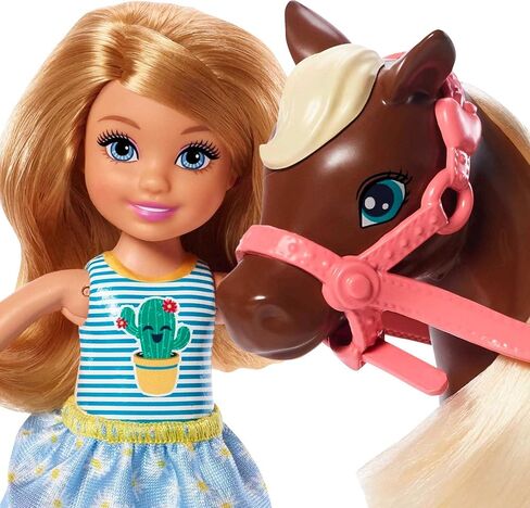 Barbie Club Chelsea Doll & Horse Set, Blonde Small Doll in Removable Skirt, Brown Pony with Blonde Mane & Accessories in Saudi Arabia