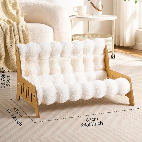 Cat Sofa Bed for Indoor Kittens, Wooden Frame, Comfortable Puppy Den, Cat Lounge Chair, XXL in Kuwait