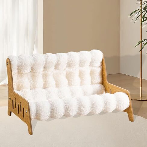 Cat Sofa Bed for Indoor Kittens, Wooden Frame, Comfortable Puppy Den, Cat Lounge Chair, XXL in Kuwait