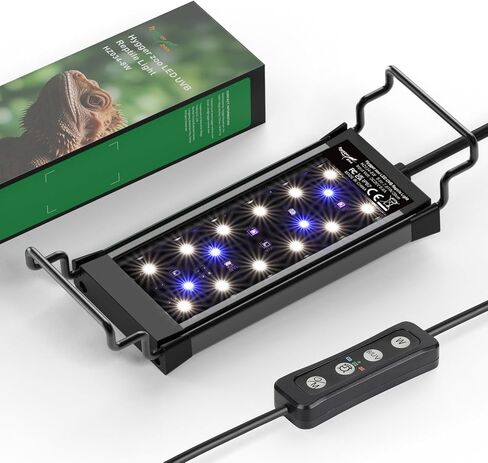 12W LED UVB Light for Reptiles Terrarium Light Extendable Reptile Tank Light with Controller ＆Dimming and 5 UVI Modes Full Spectrum Brilliant White Blue Red Lights for Bearded Dragon, Gecko in Kuwait