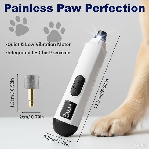 2026 Upgraded Silent Groom Pro Nail Grinder, Cordless Grooming Pro Nail Grinder for Dogs with 5-Speed & Led Light, Rechargeable USB Charging & 2 Grinding Wheels for Dogs and Cats in Kuwait