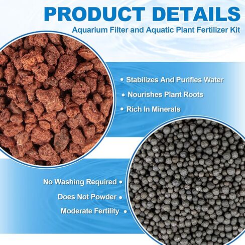 MAQIHAN Lava Rocks for Aquarium - 0.88 Lb Aquarium Rocks Red Volcanic Rock Stones Black Aquatic Soil for Fish Tank Decor Aquascaping Rock Substrate Decorative Landscaping (with 2 Filter Bags) in Kuwait