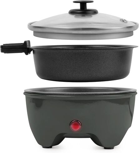 5-Inch Electric Noodle Cooker & Ramen Hot Pot, 260W Fast Preheat, Nonstick Cooking Surface, Cool-Touch Handles, Indicator Lights, Compact Portable, Blackberry, 2026 in Kuwait