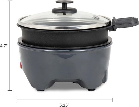 5-Inch Electric Noodle Cooker & Ramen Hot Pot, 260W Fast Preheat, Nonstick Cooking Surface, Cool-Touch Handles, Indicator Lights, Compact Portable, Blackberry, 2026 in Kuwait