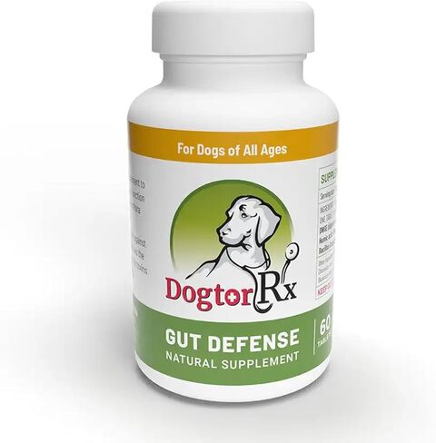 DogtorRx Gut Defense Natural Supplement for Dogs, 60 Chewable Tablets, Digestive Health Support with Prebiotics and Probiotics for All Ages in Kuwait