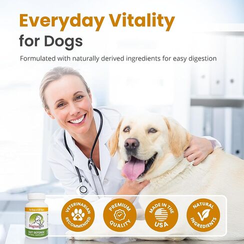 DogtorRx Gut Defense Natural Supplement for Dogs, 60 Chewable Tablets, Digestive Health Support with Prebiotics and Probiotics for All Ages in Kuwait