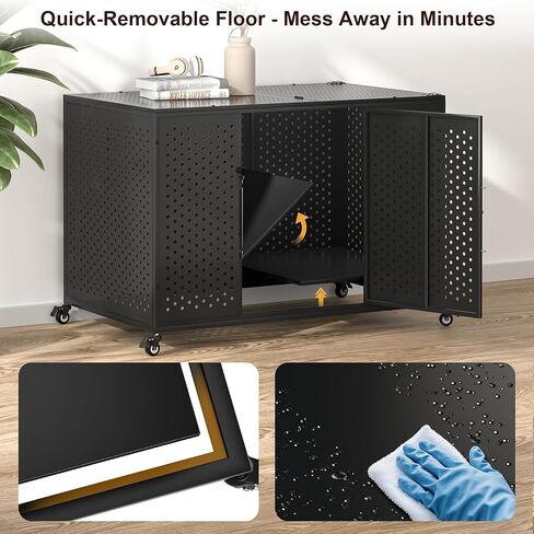 REXWELTEN 48 Inch Heavy Duty Dog Crate for High Anxiety Dogs with Self-Locking Latch, Escape-Proof Steel Kennel Indoor for Extra Large Dogs, 3-Door Pet Cage with Wheels and Removable Floor, XXL in Kuwait