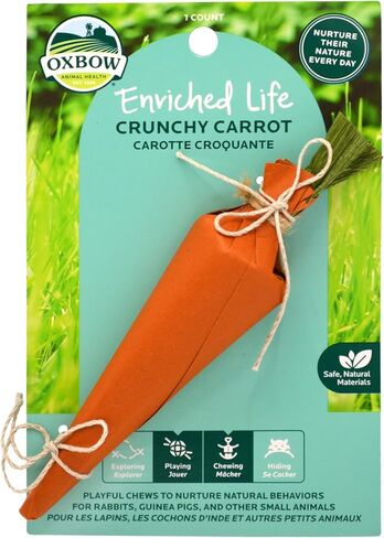 Oxbow Enriched Life Crunchy Carrot, Natural Paper Chew Toy for Rabbits, Guinea Pigs, and Hamsters, Promotes Dental Health and Foraging, Safe Enrichment Accessory, Small Pet Chew in Kuwait