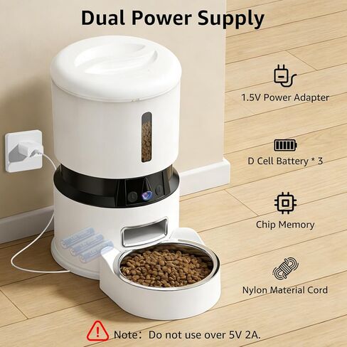 Automatic Cat Feeder with 2K Dual Cameras, 5G WiFi Smart Cat Food Dispenser with Night Vision 4MP, 2-Way Audio, App Control, 4L Auto Pet Feeder for Cats, Small Dogs & Multi-Cat Families in Kuwait