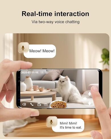 SANSCO Automatic Cat Feeder with Camera: Automatic Dog Feeder, 2K 3MP Video Recording Timed 2.4 & 5GHz WiFi App Control Pet Feeder Dispenser for Cat Dog, Rotates Up and Down, 4L in Kuwait