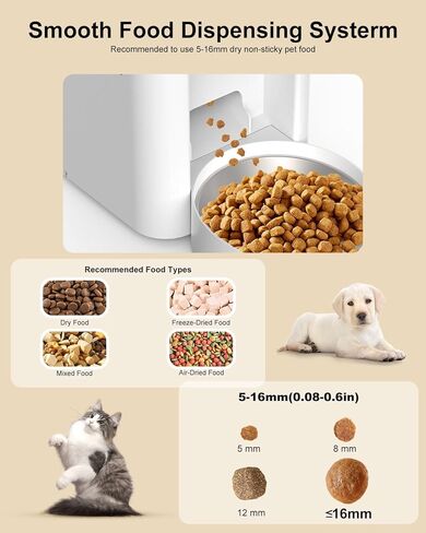 SANSCO Automatic Cat Feeder with Camera: Automatic Dog Feeder, 2K 3MP Video Recording Timed 2.4 & 5GHz WiFi App Control Pet Feeder Dispenser for Cat Dog, Rotates Up and Down, 4L in Kuwait