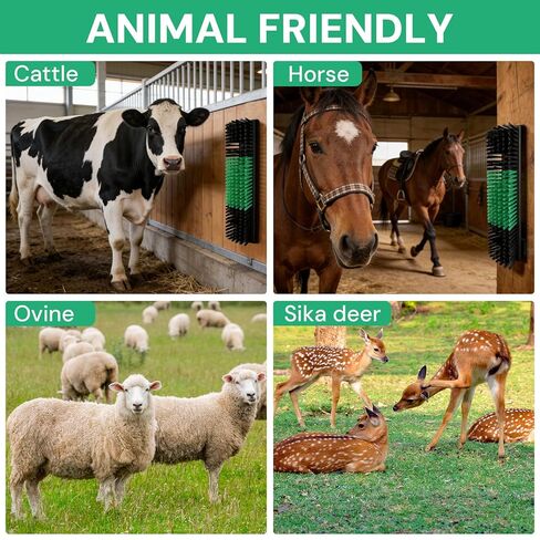 2pcs Livestock Scratching Brush with 8 Screws,Cattle and Horse Grooming Brush, Itch Relief for Horses, Goat, Cattle,Sheep,Cow and Pig,Animal Back Scratching in Kuwait