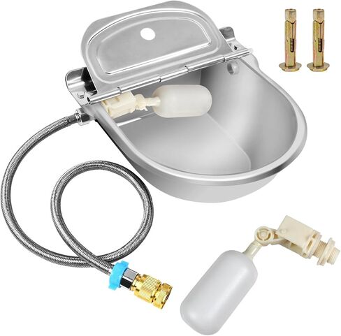 Automatic Water Dispenser for Dog, Stainless Steel Dog Water Bowl Dispenser with 2 Float Valves in Kuwait