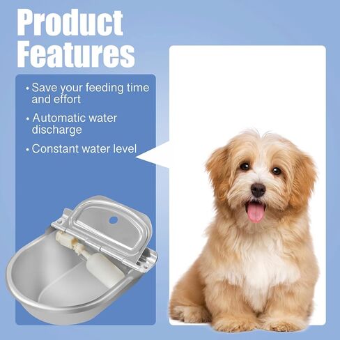 Automatic Water Dispenser for Dog, Stainless Steel Dog Water Bowl Dispenser with 2 Float Valves in Kuwait