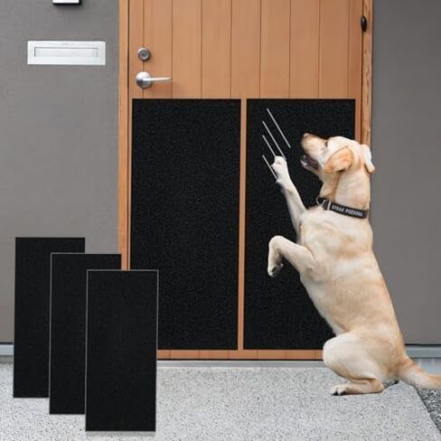 Dog Door Scratch Protector,Dog Nail File Board, Door Protector for Dog Scratching,self-Adhesive Instead of Emery Paper,pet Scratch Areas,Dog Door Protector Scratch Guard (10 inch * 12.5 feet,Black) in Saudi Arabia