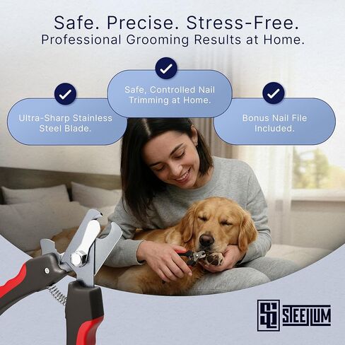 Professional Dog Nail Clippers for Large Dogs - with Safety Guard & Ergonomic Easy Grip, Dog Nail Trimmer for Large Dogs Nail Clippers and Safe Cat Nail Clippers - for Precise Grooming in Kuwait